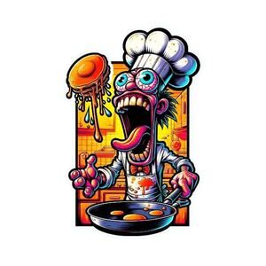 Wall Art Print Crazy Pancake Flipper Cartoon Decor Work Office Bedroom Brand New